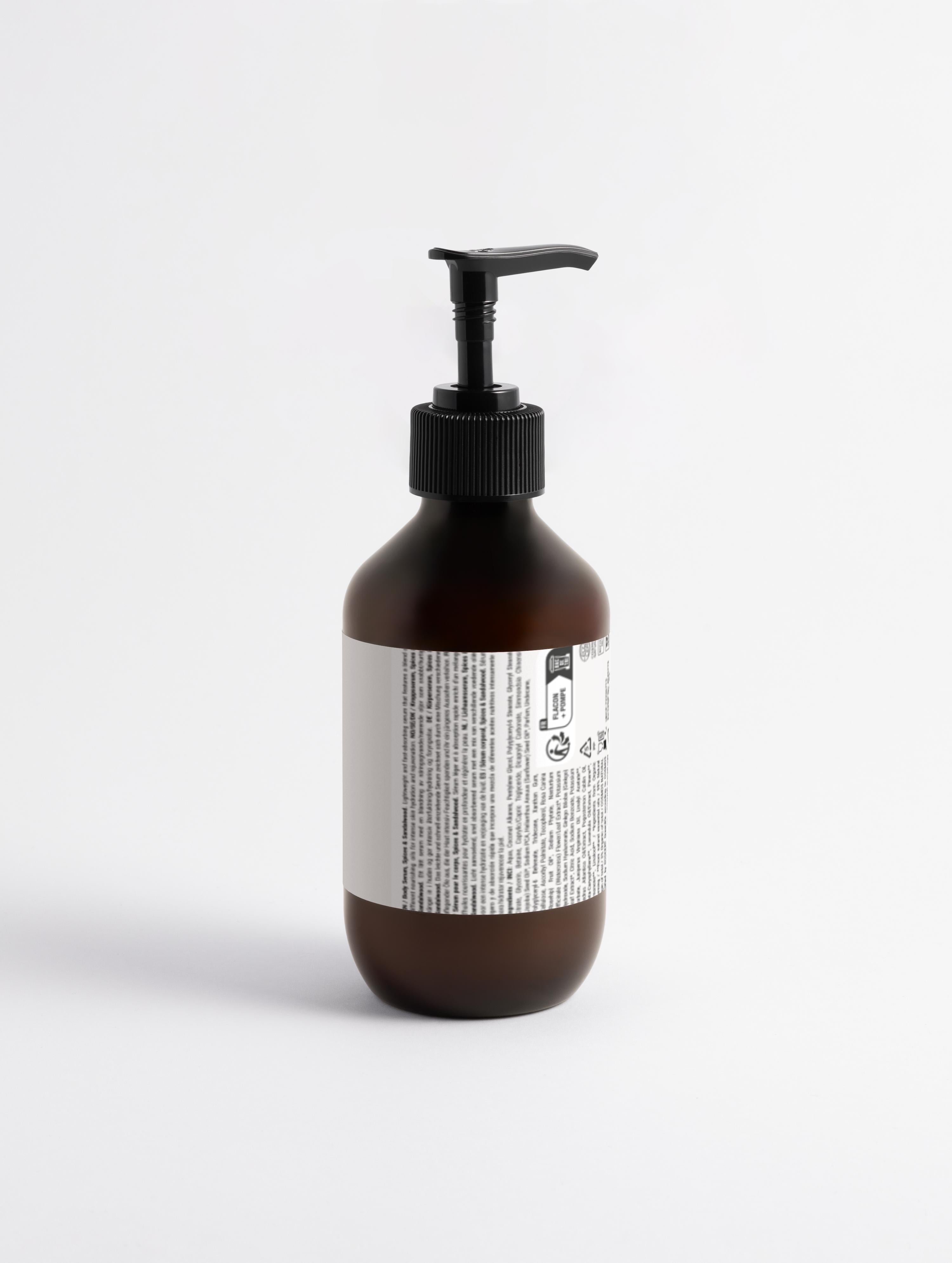 Sérum corporel peau de soie, épices et bois de santal